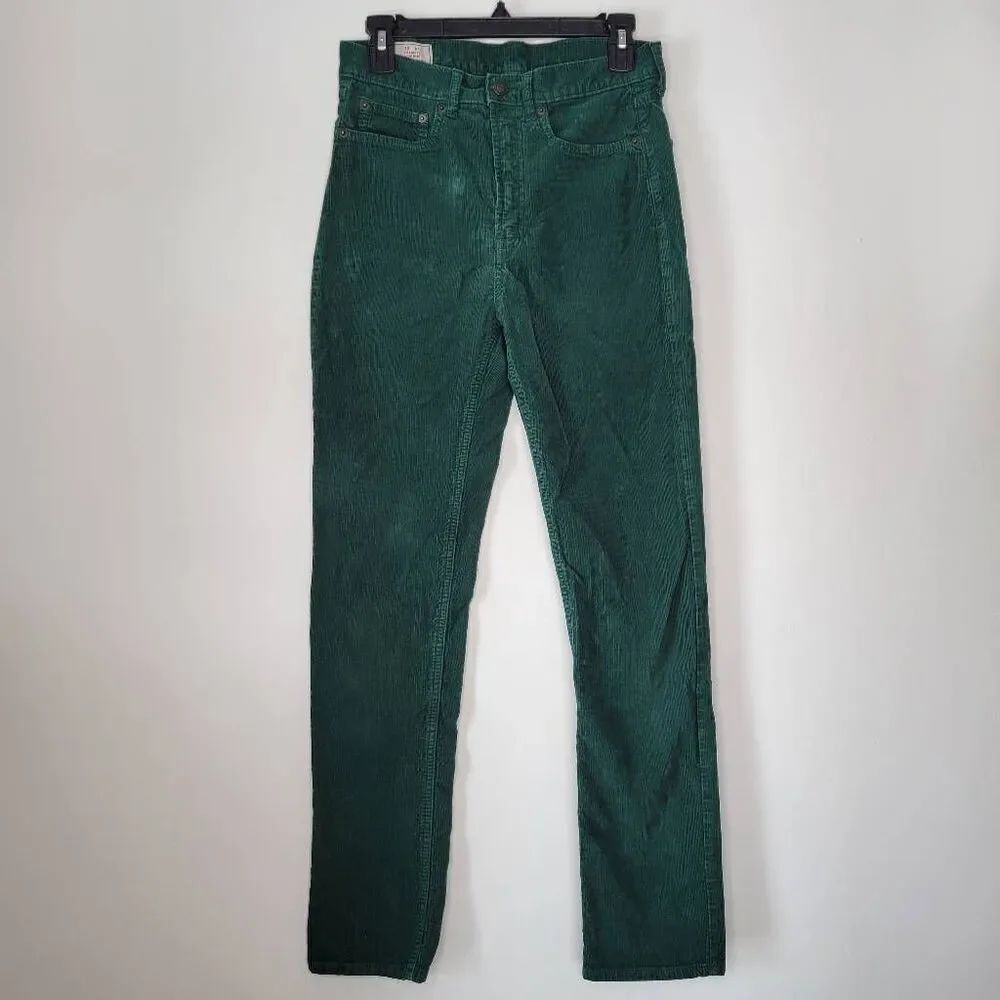 Gap Green Corduroy HighโRise Cigarette Pants 28 Tall 6 Cotton